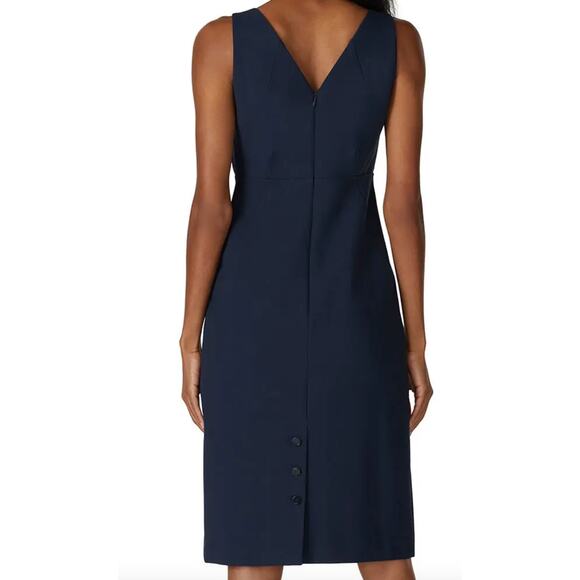 Club Monaco Navy Blue Sheath Sleeveless Button Back Vent Dress Size 2 NEW Tags - Picture 1 of 15